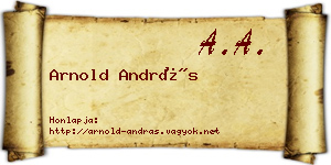 Arnold András névjegykártya