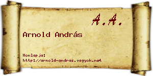 Arnold András névjegykártya