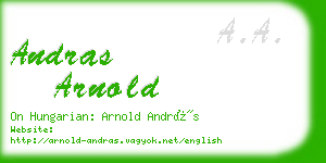 andras arnold business card